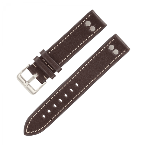 XL pilot rem i mørkebrun kalvelæder