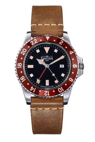 Vintage Diver Quartz "Rødbrun"