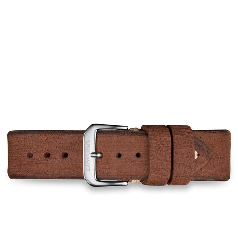 Brun Vintage kalvelæderrem - 20 mm